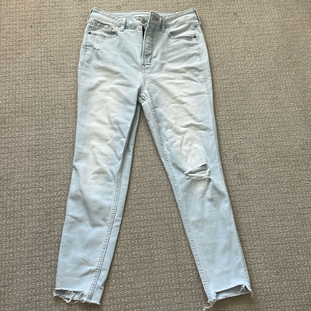 Size 8 rockstar super skinny extra high rise light denim